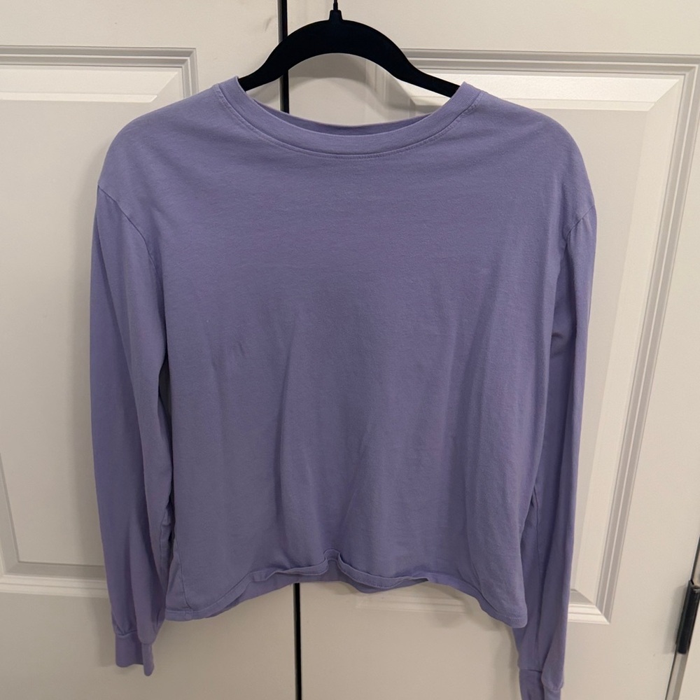 Outdoor Voices Lavender Long-Sleeve Crewneck Top